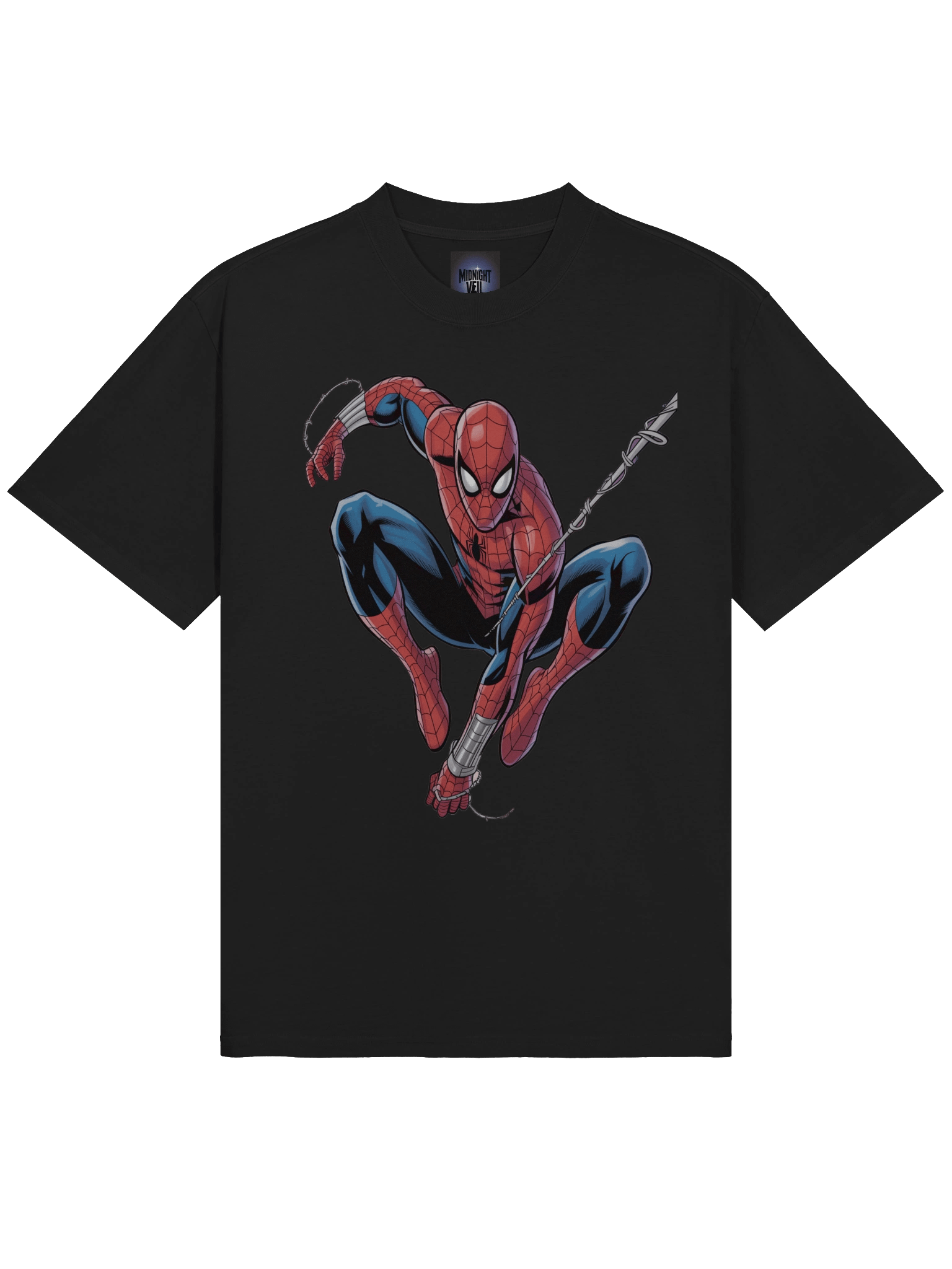 Spider-Man Web Shadow Swing Oversized Faded T-Shirt product image (5)