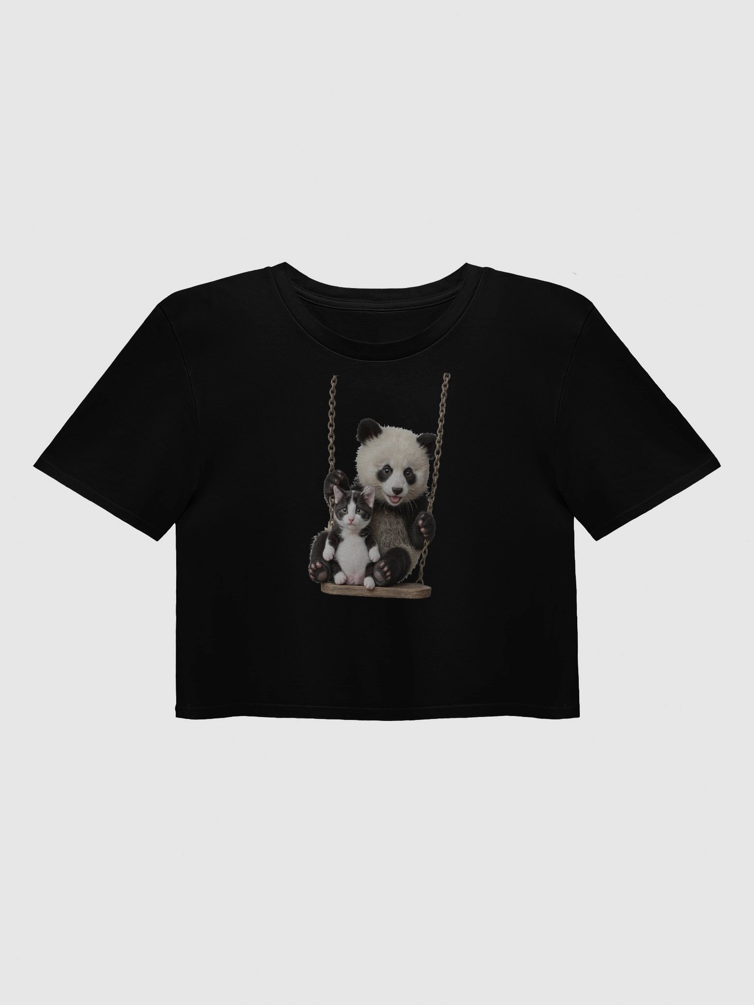 Playful Panda and Cat Crop Top product image (6)