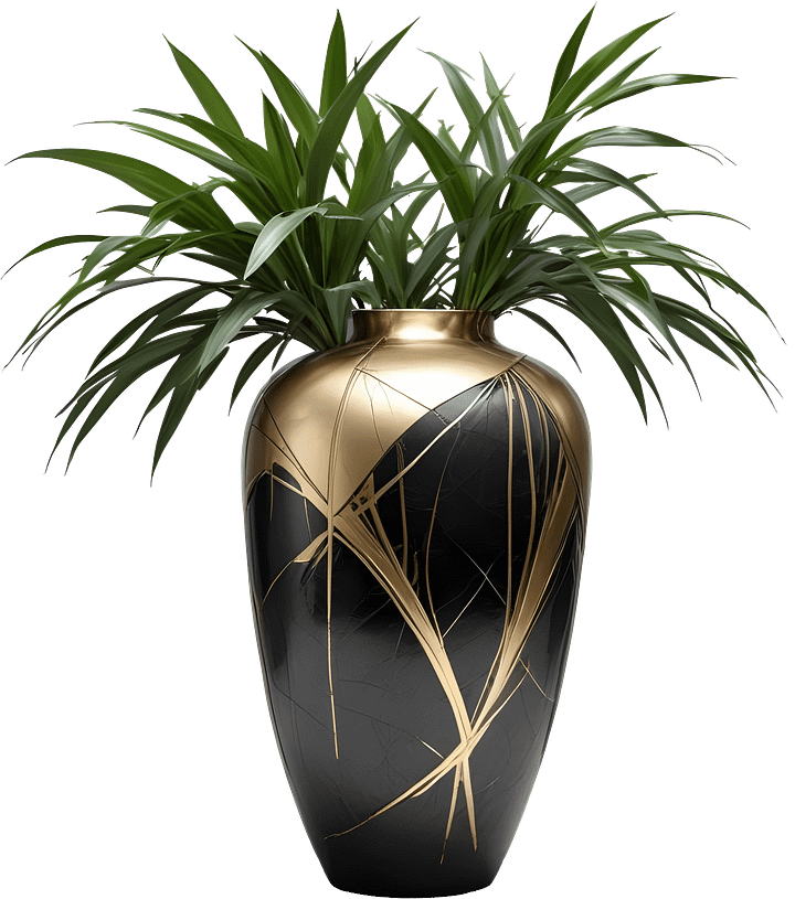 Golden Streaks – Luxurious Kintsugi Vase PNG product image (1)