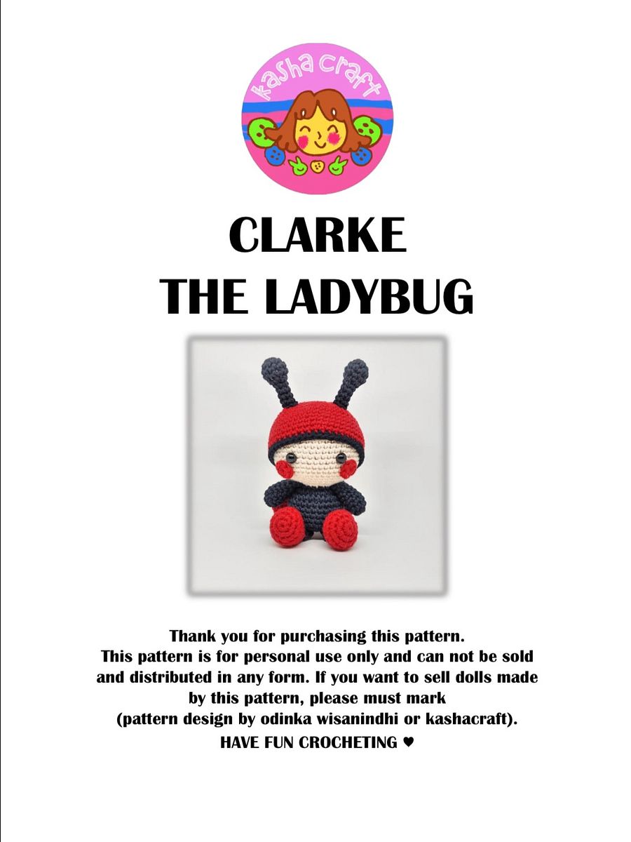 Amigurumi Cute Little Ladybug Clarke Crochet Doll Pattern Instructions product image (2)
