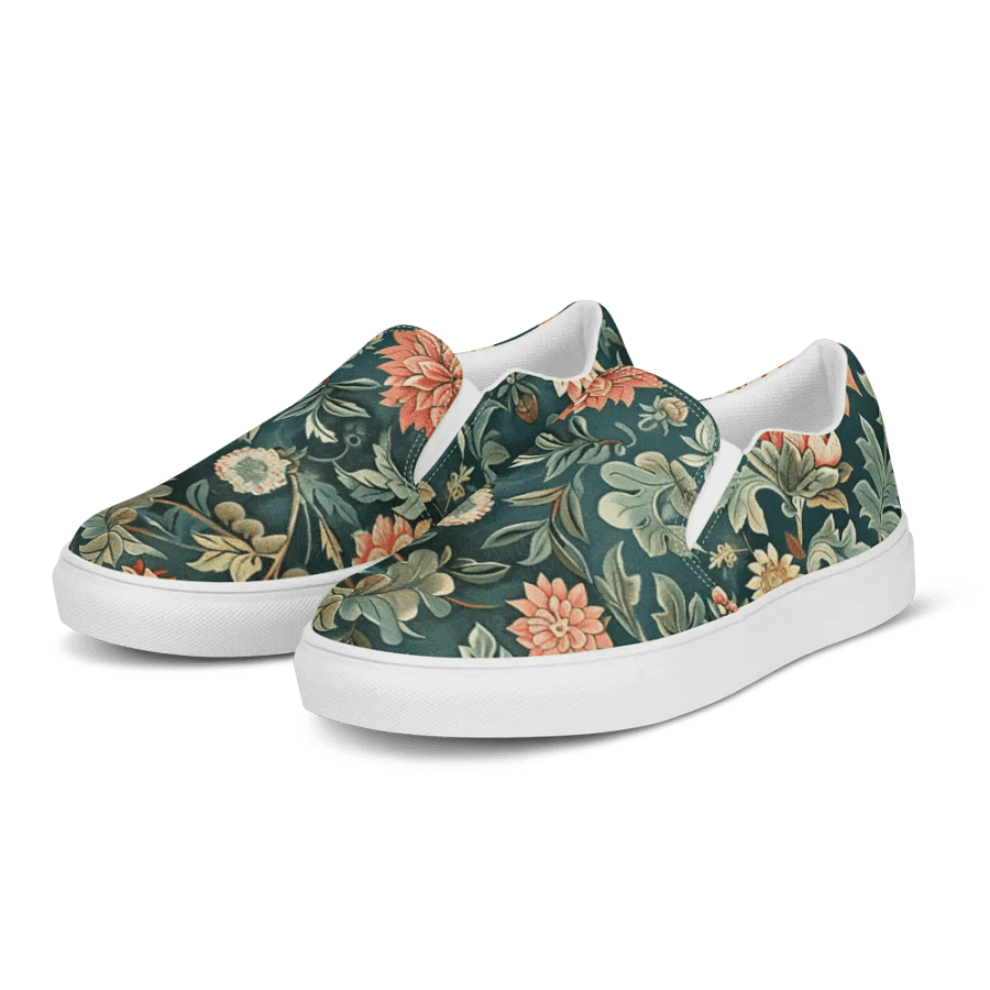 Multicolor Floral Pattern Women's Slip-On Canvas Shoes by Treasure Pie product image (5)
