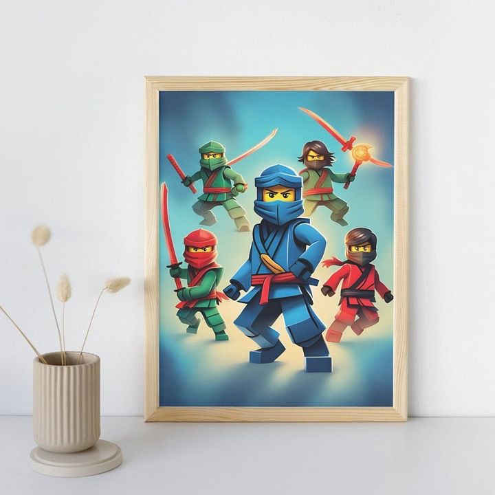 Ninja Heroes wall art Boys Room - Ninja Poster - Ninjago inspired Wall Decoration for Boys product image (46)