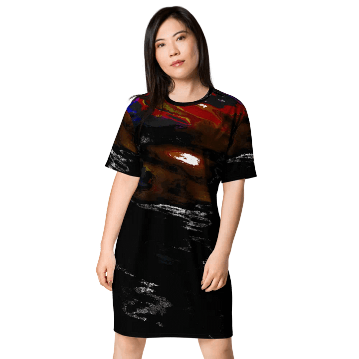 Abstract Vibrant Bold Colours Ladies T Shirt Dress product image (1)