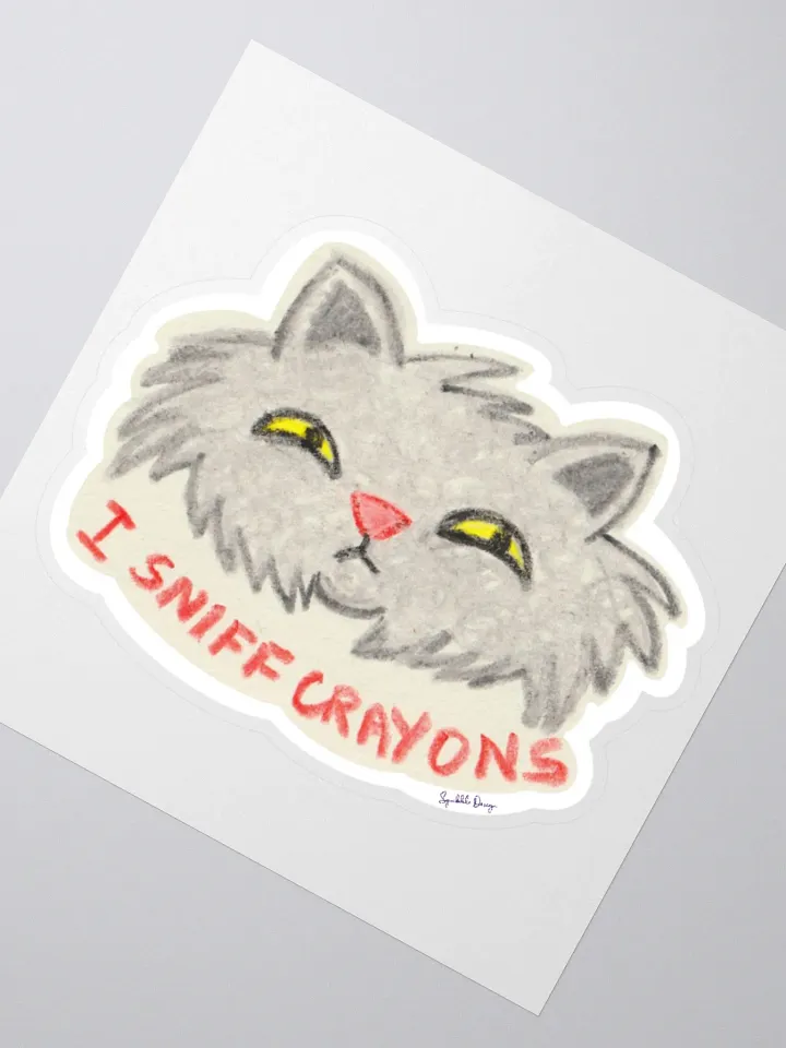 I Sniff Crayons Kiss Cut Sticker by Squibble Design product image (3)