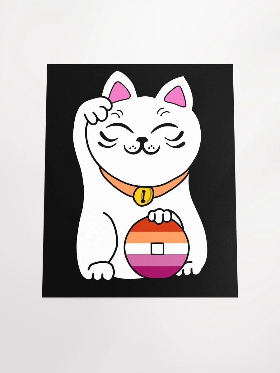 Maneki neko lesbian pride poster product image (4)