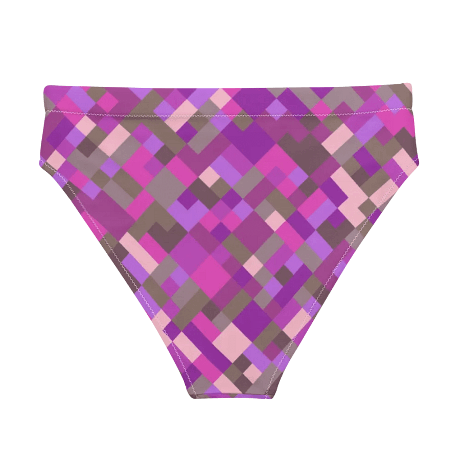 Colorful Mosaic Pattern Design High Waisted Bikini Bottom - v5 product image (1)