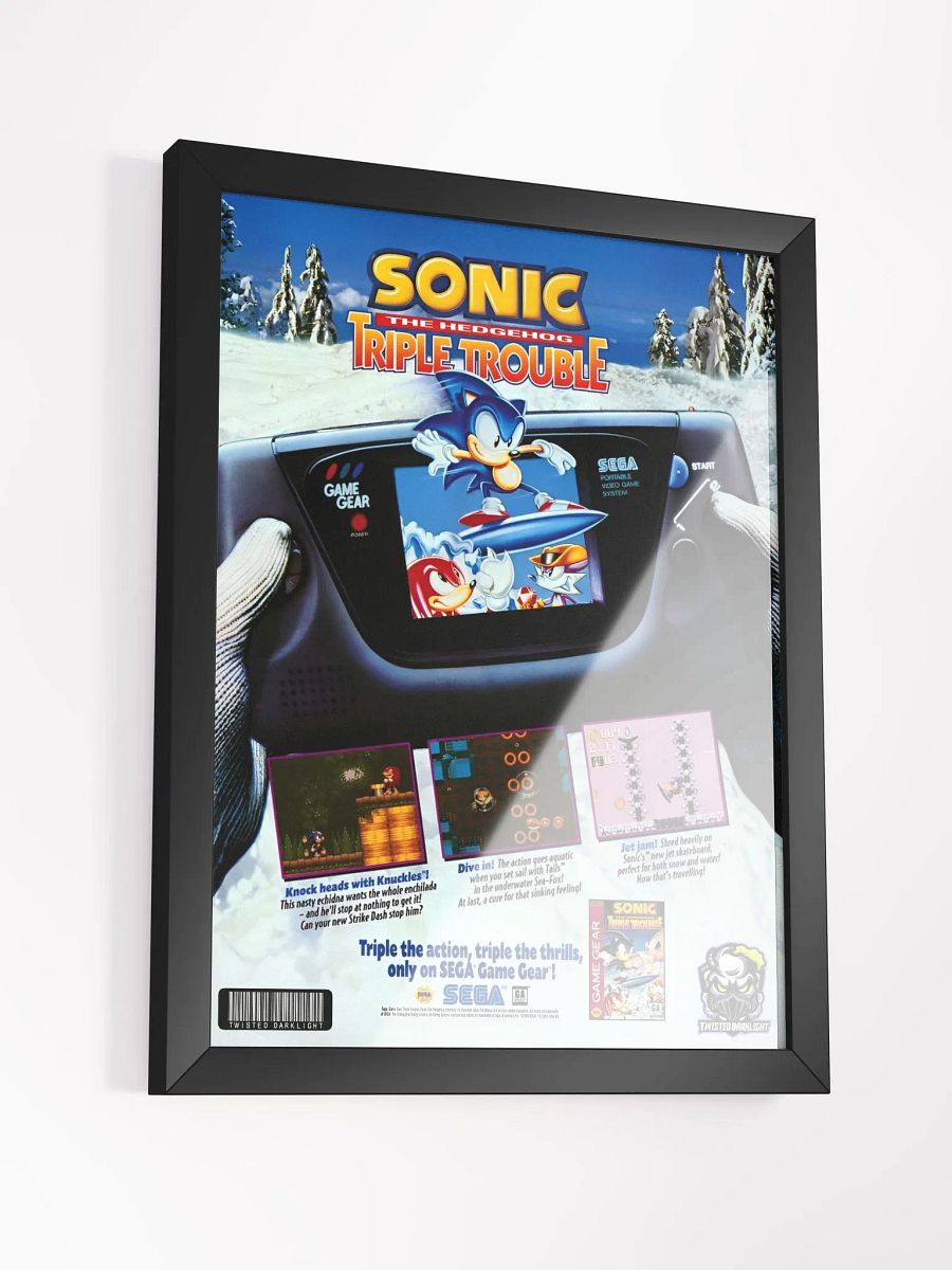 Retro Poster - Sonic the Hedgehog: Triple Trouble 1994. - Size 12" x 16" product image (3)