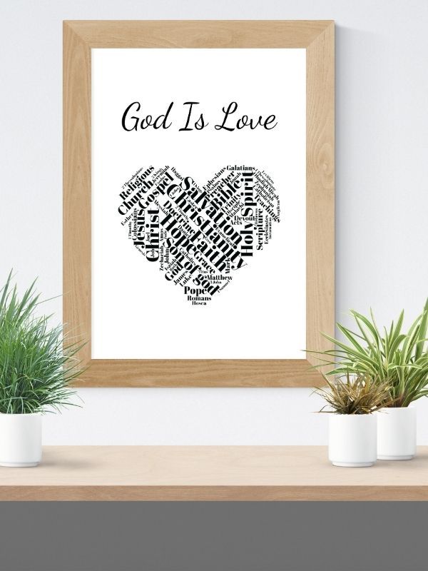 Printable Christian Wall Art – "God is Love" Heart Design product image (7)