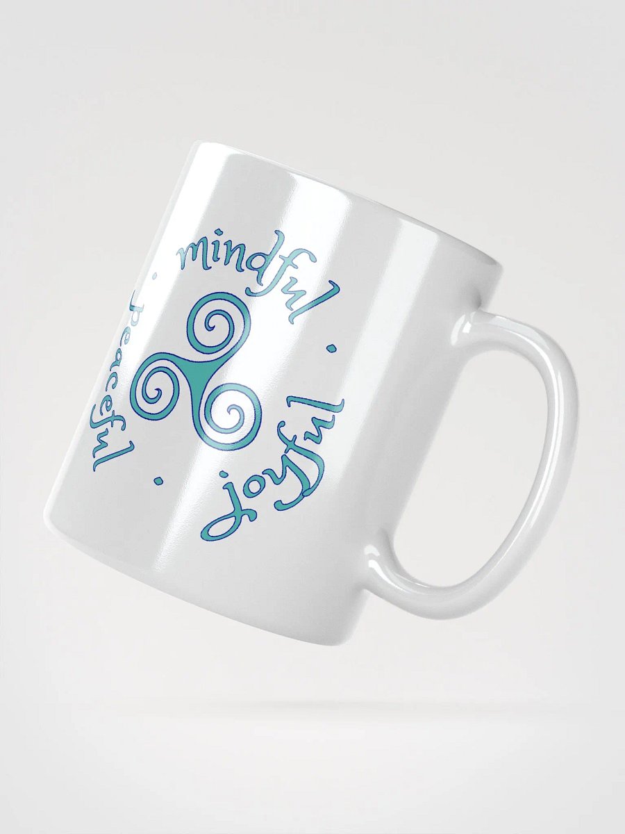Mindful Peaceful Joyful Verdigris and Navy Ceramic Mug product image (3)