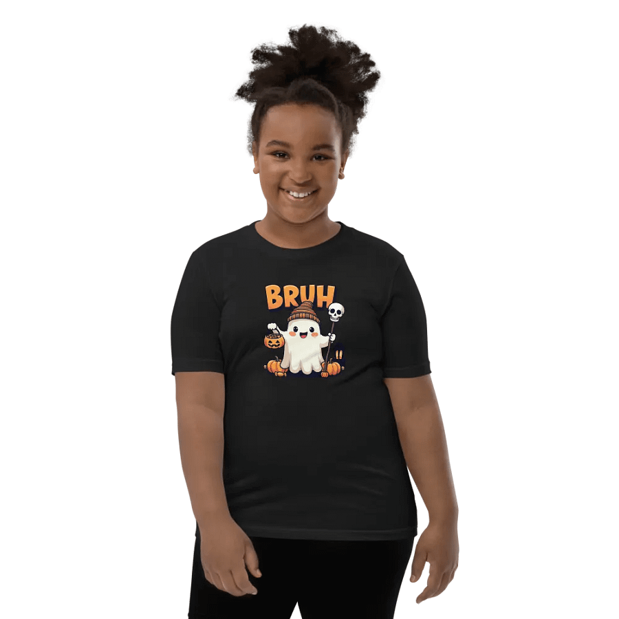 Spooky Ghost Bruh Halloween Youth T-Shirt product image (14)