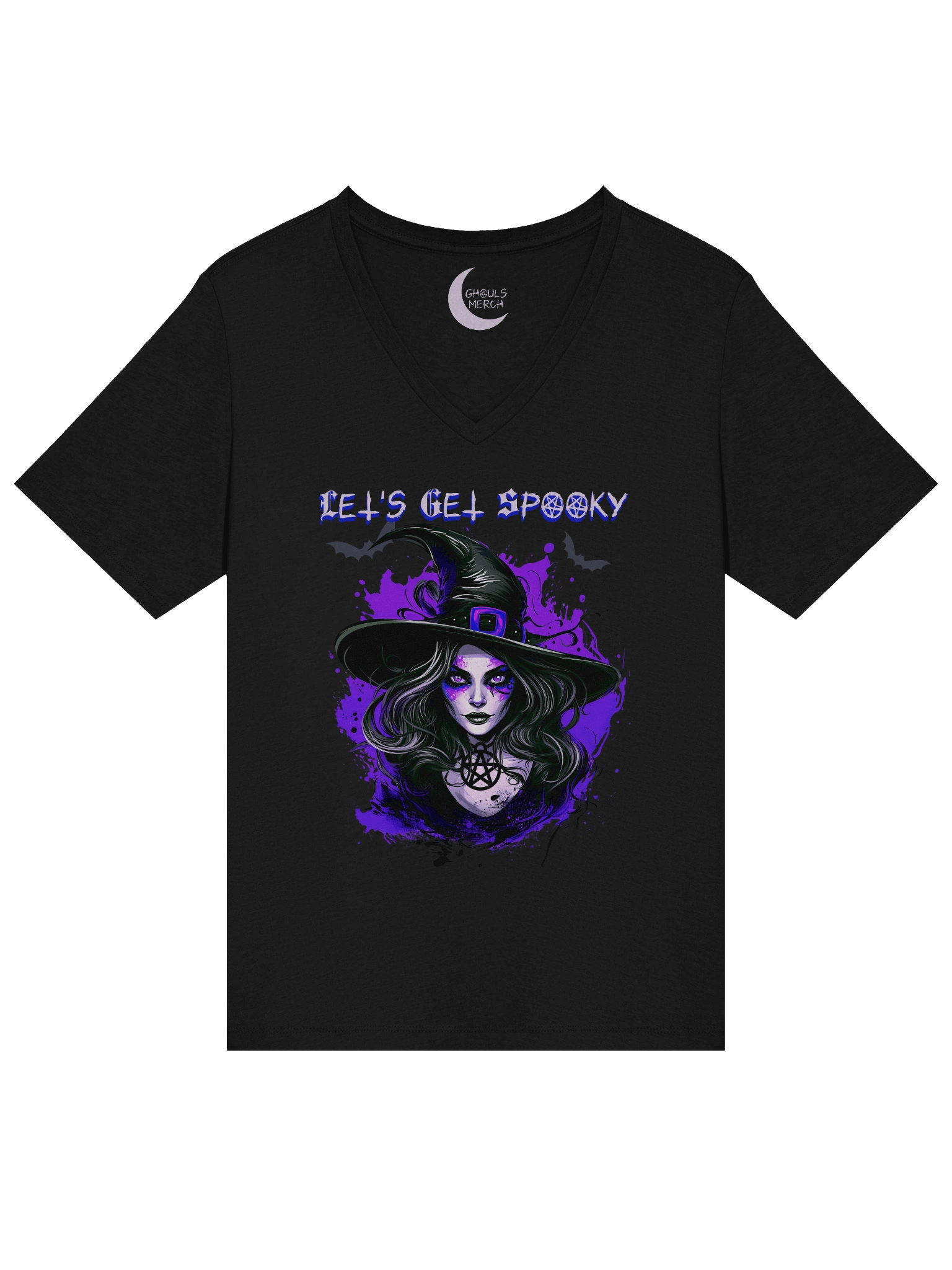 let's get spooky women's relaxed v-neck t-shirt product image (3)