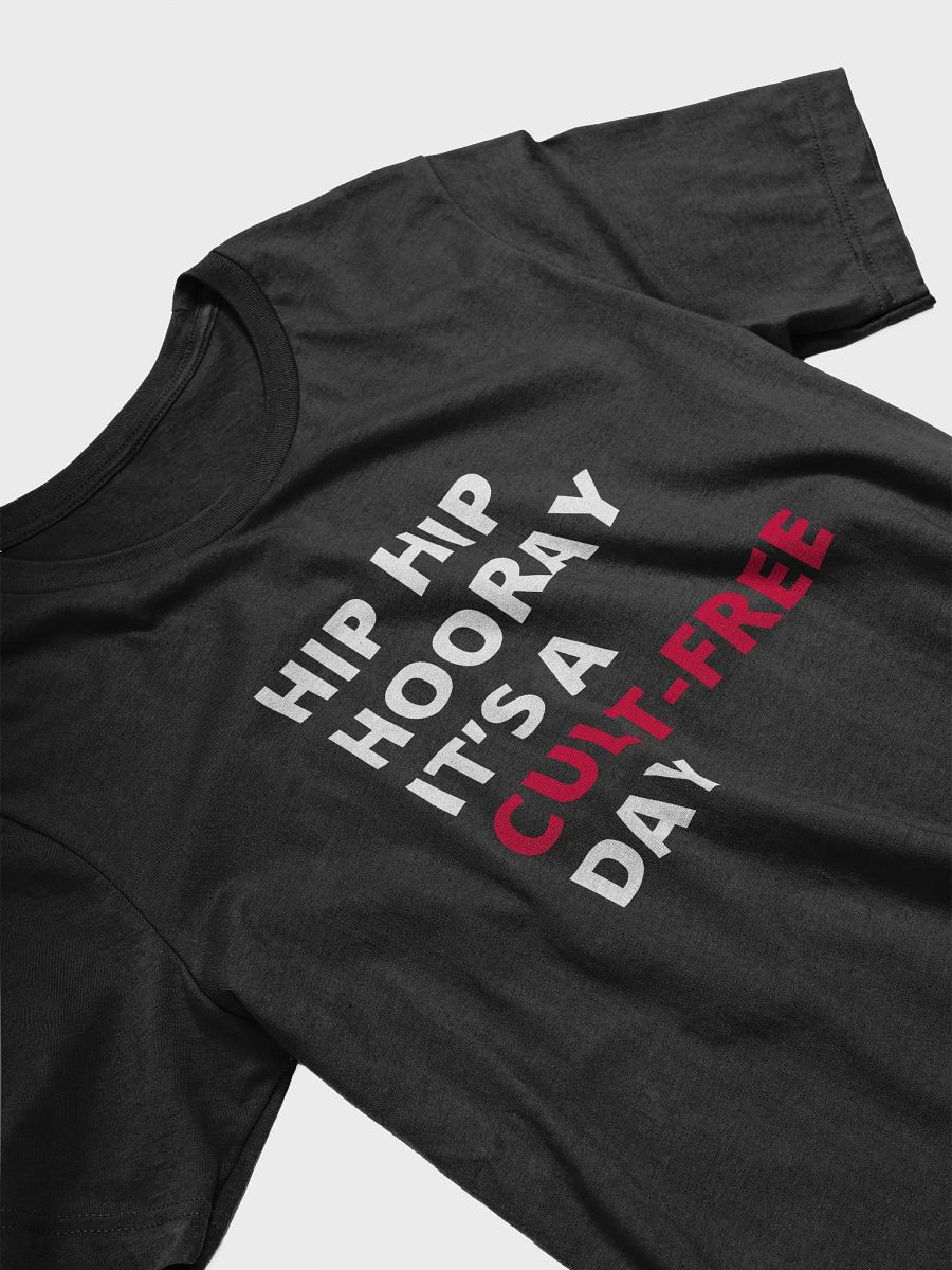 Hip Hip Hooray It's a Cult-Free Day T-shirt Women's Black product image (3)