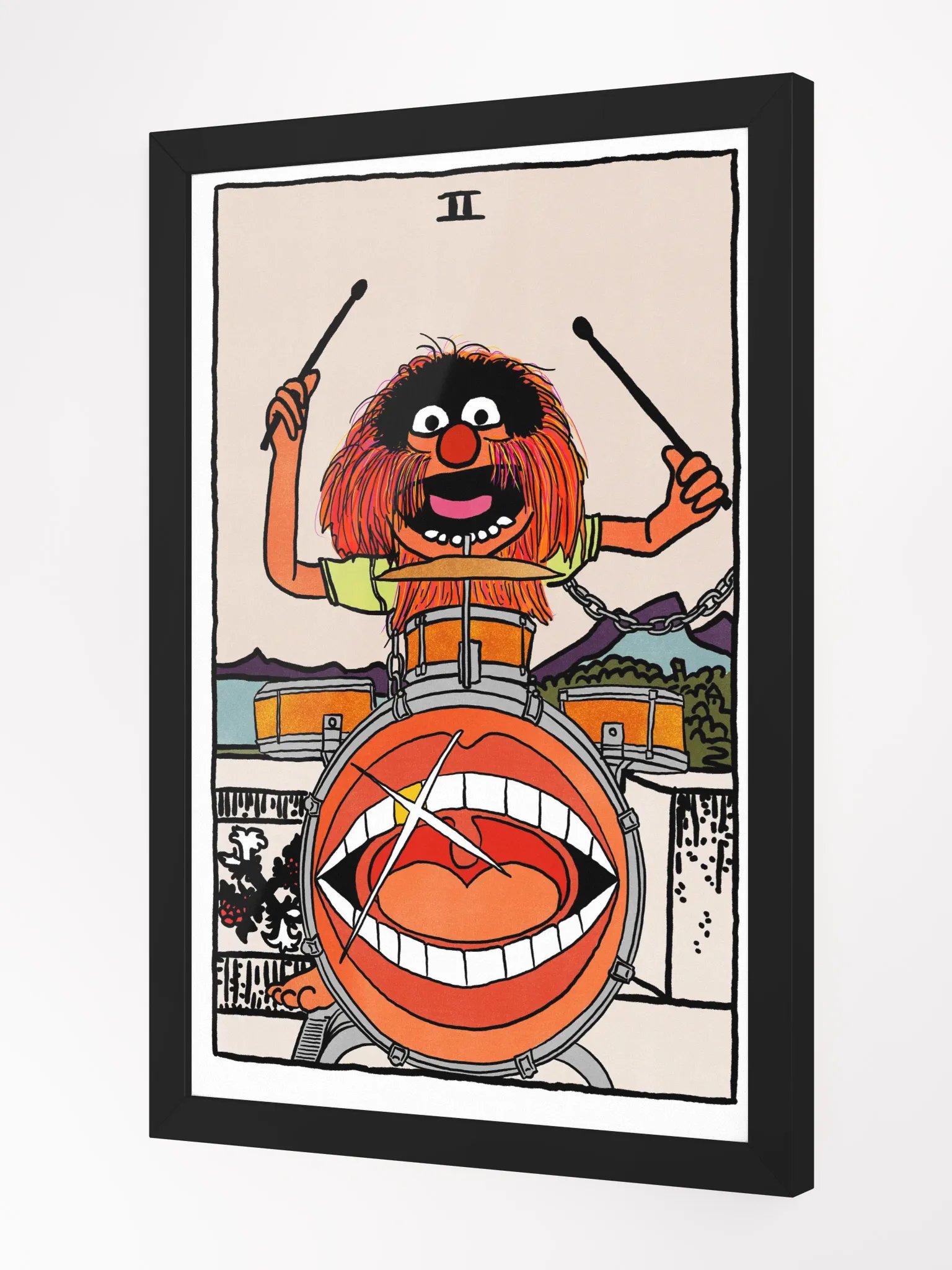 Animal Two of Wands Tarot Card Framed Print product image (2)