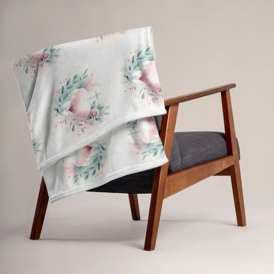 Floral Heart and Cross Throw Blanket product image (15)