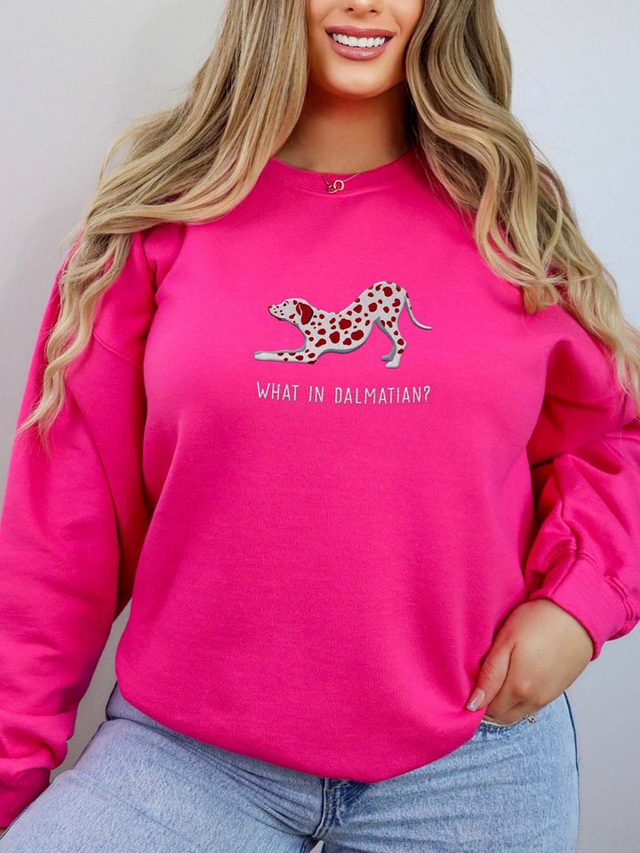 What in Dalmatian? Sweatshirt (Embroidered) of a Dalmatian(Liver) product image (2)