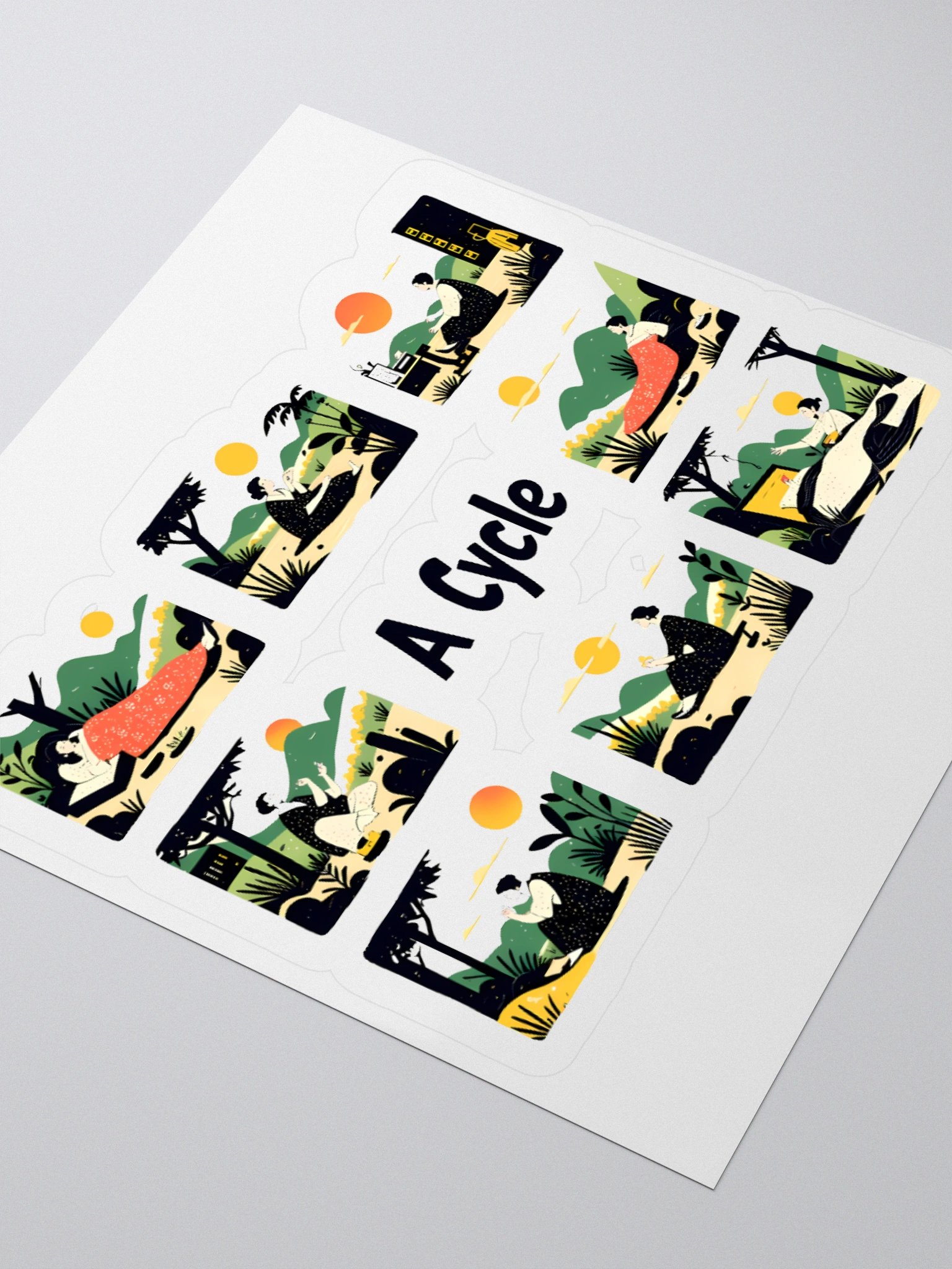 Nature-Inspired Life Cycle Art | Harmonious Illustration Sticker product image (8)