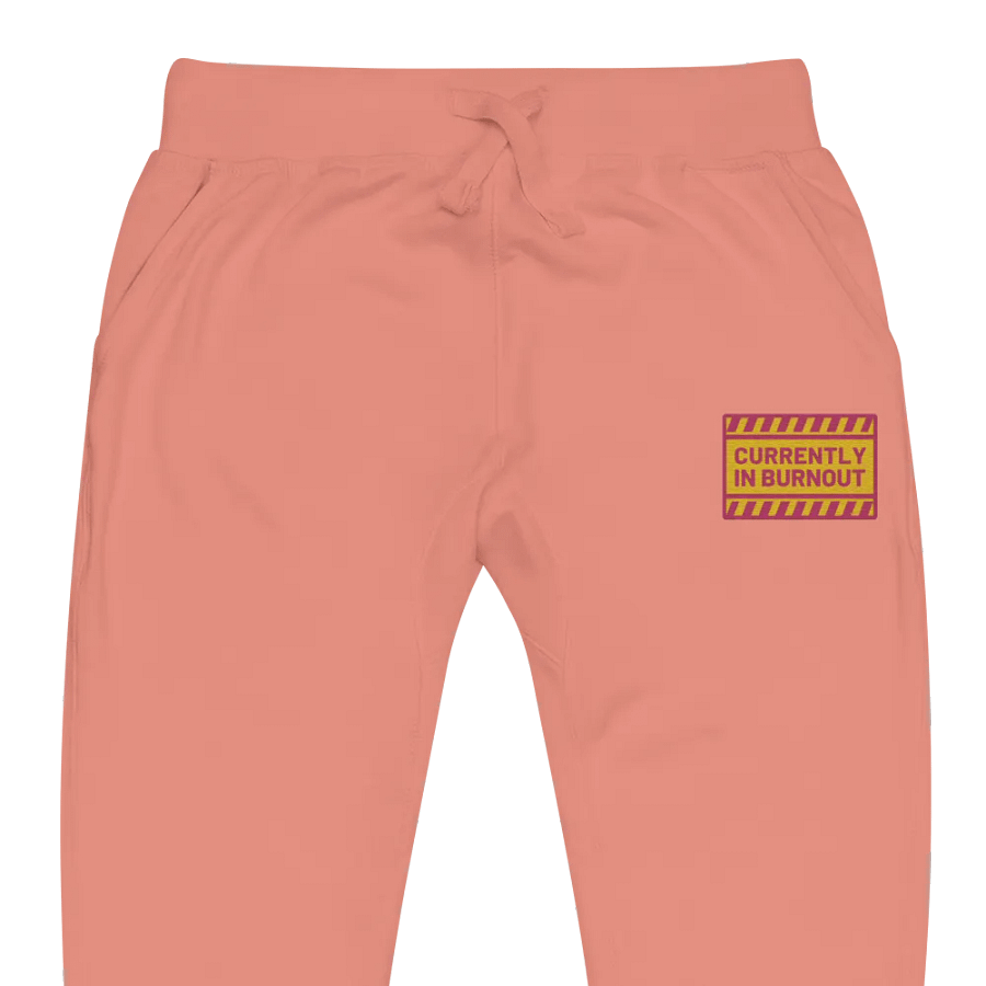 CURRENTLY IN BURNOUT (morning design) embroidered fleece joggers product image (5)