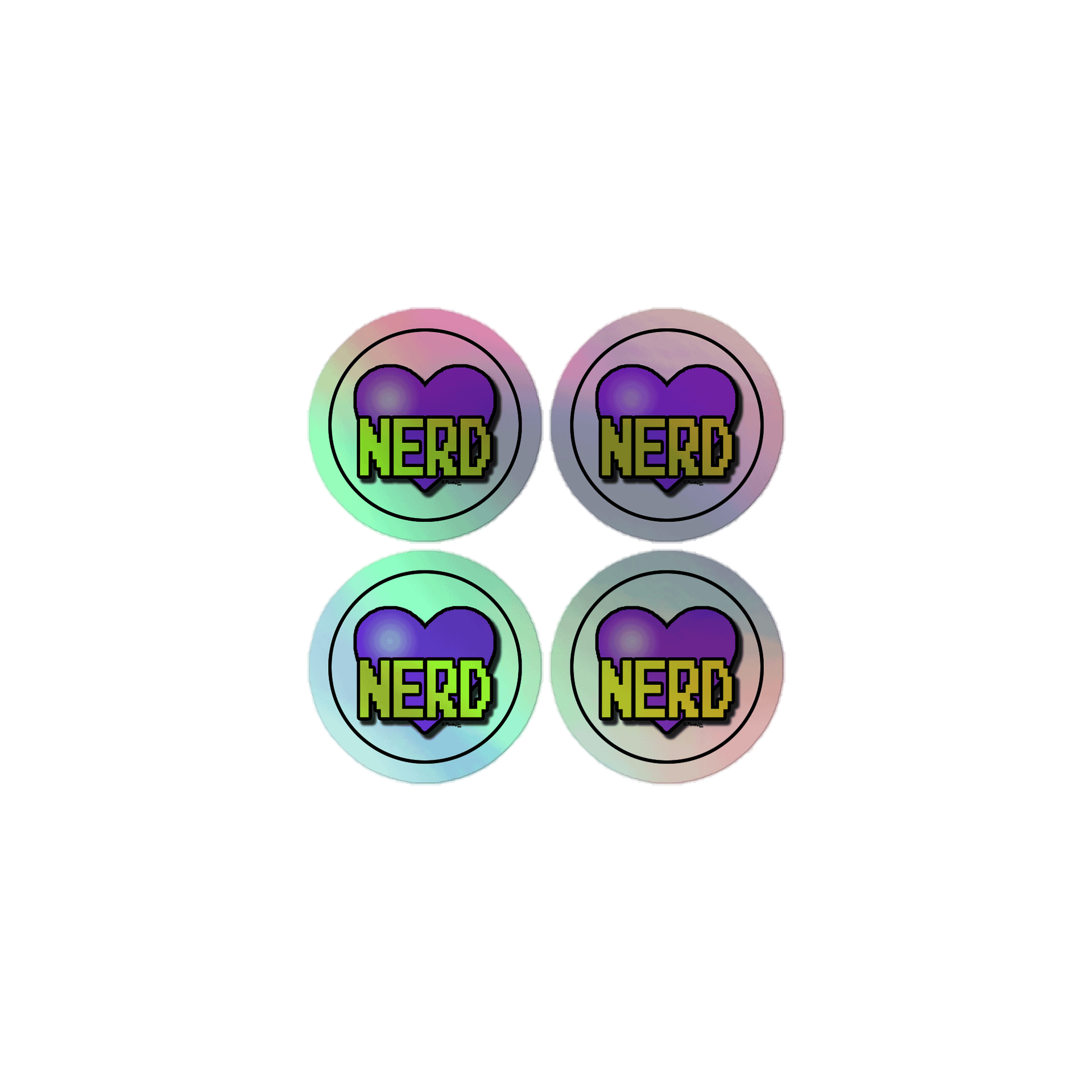 Nerd Heart holographic stickers product image (1)