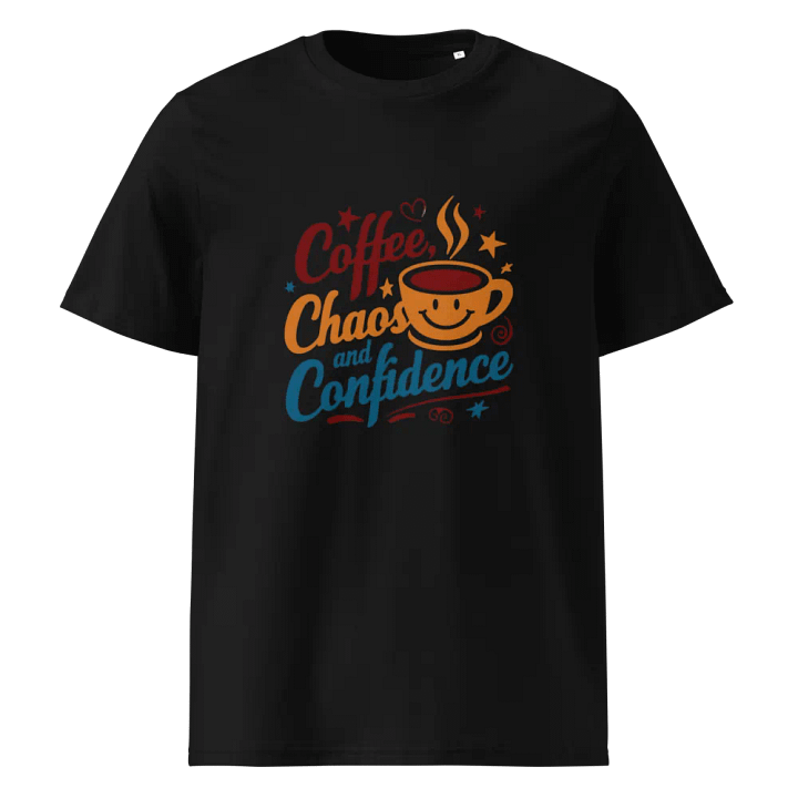 Coffee, Chaos, and Confidence with a coffee cup T-Shirt product image (1)