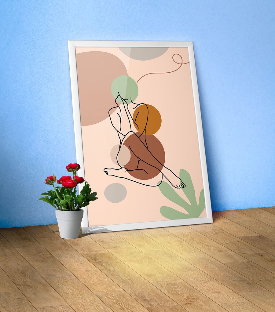 Boho woman — boho poster, boho wall art, boho decor, aesthetic poster, abstract art product image (1)