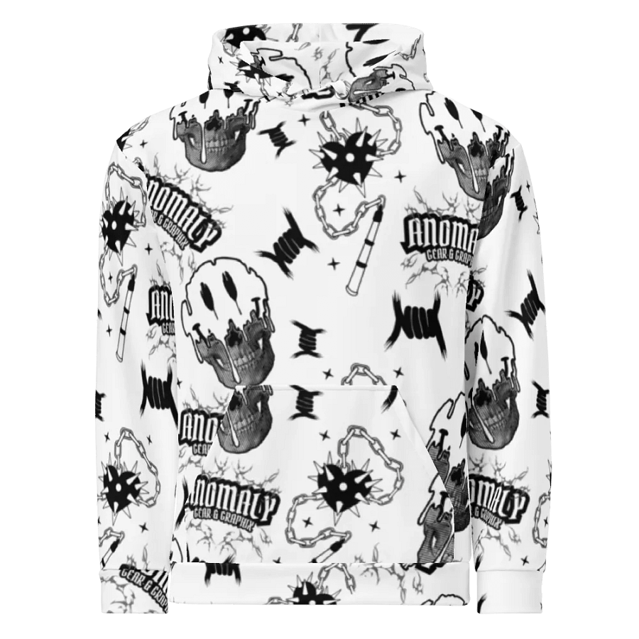 Anomaly All Over Unisex White Hoodie product image (1)