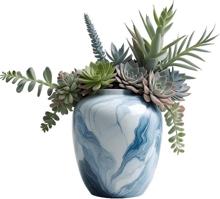 Collection: Marble Eternal – Coastal Succulent Vase PNG product image (1)