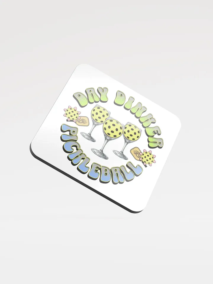 Day Drinker Pickleball Glossed Cork Coaster product image (1)