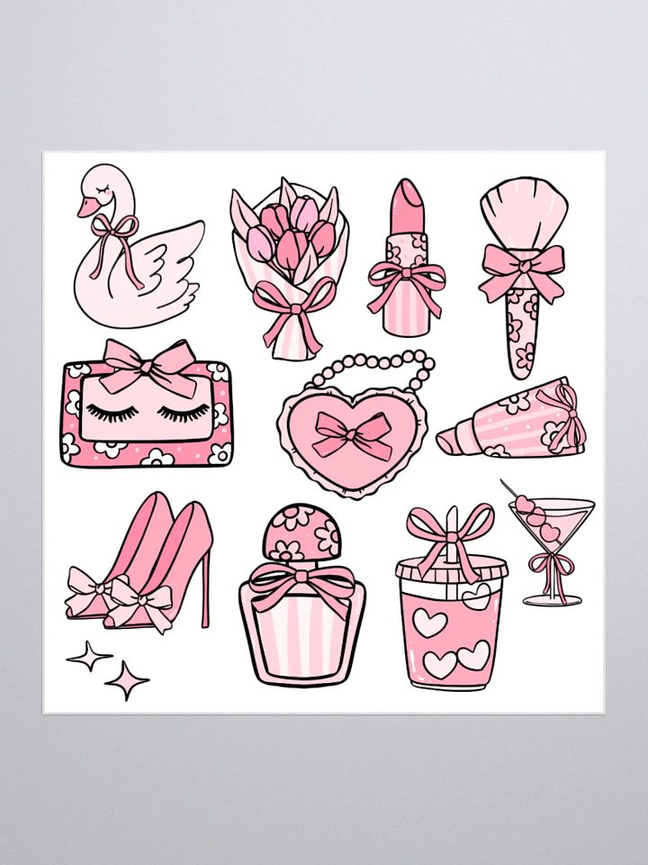 Charming GIRLY Pink-themed Kiss Cut Stickers Set product image (3)