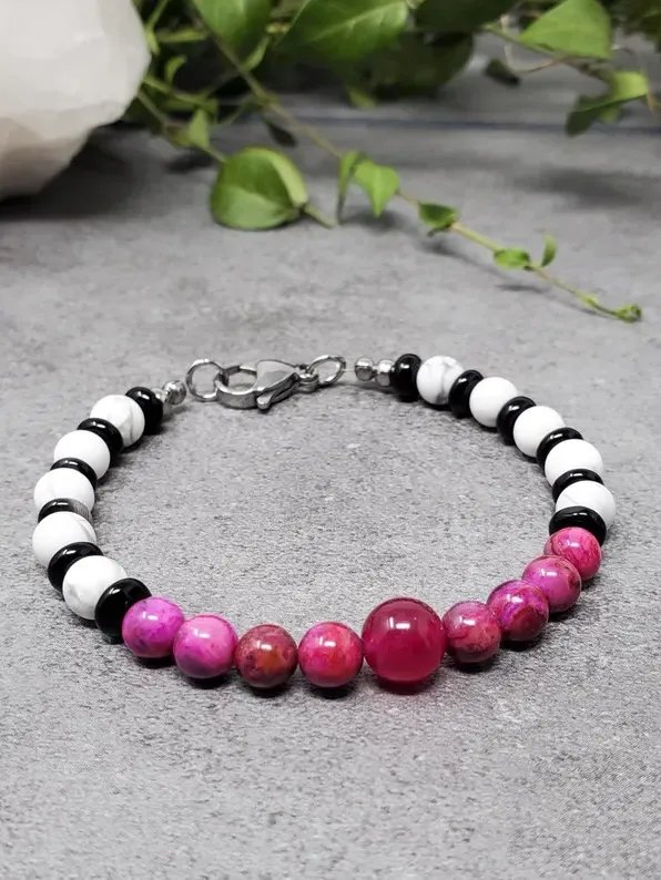 The Lovers Agate & Howlite Bracelet | Handmade Crystal Healing Jewelry product image (1)