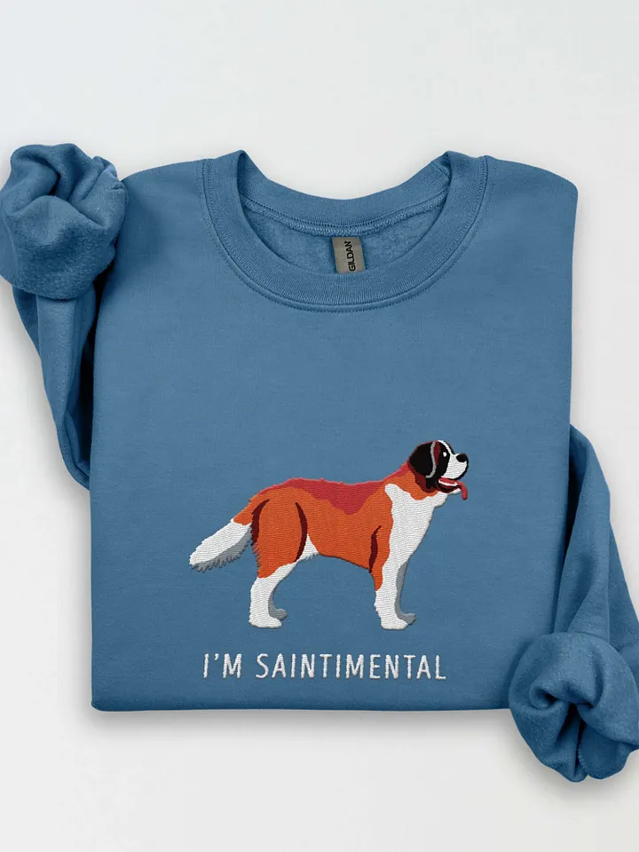 I'm Saintimental Sweatshirt (Embroidered) of a Saint Bernard(Red) product image (1)