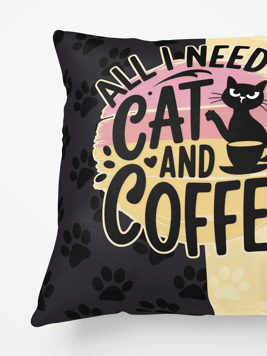 Cat & Coffee Vibes Pillow product image (4)
