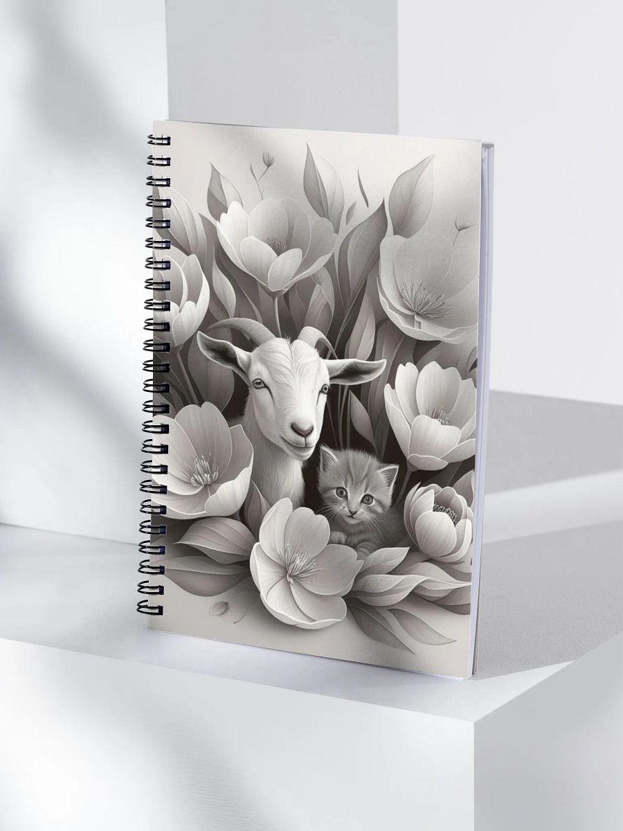 Monochrome Garden Spiral Notebook product image (4)