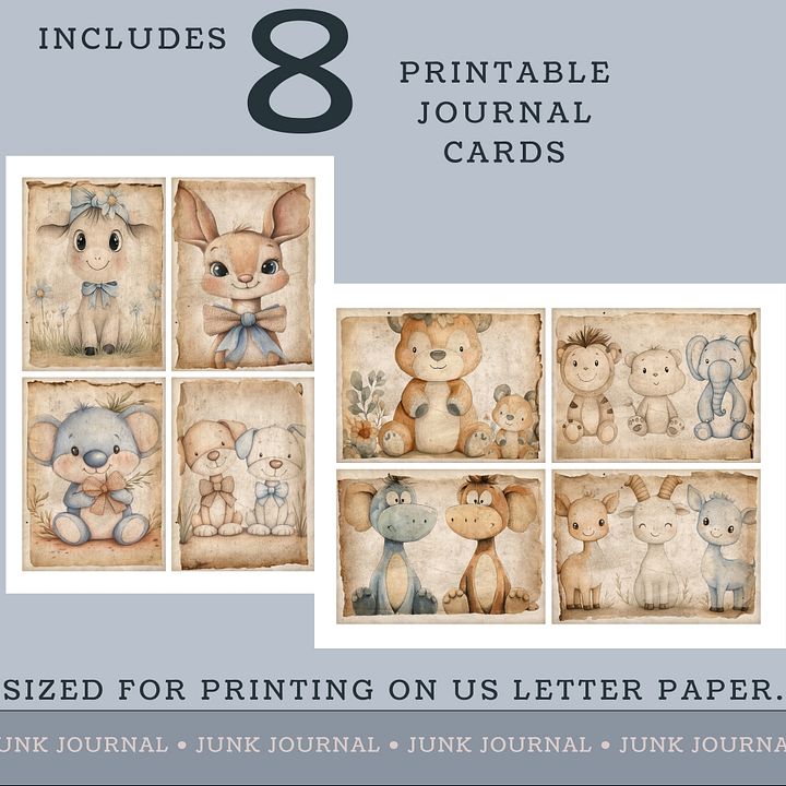 Nursery Animals - Printable Journal Cards V8 product image (2)