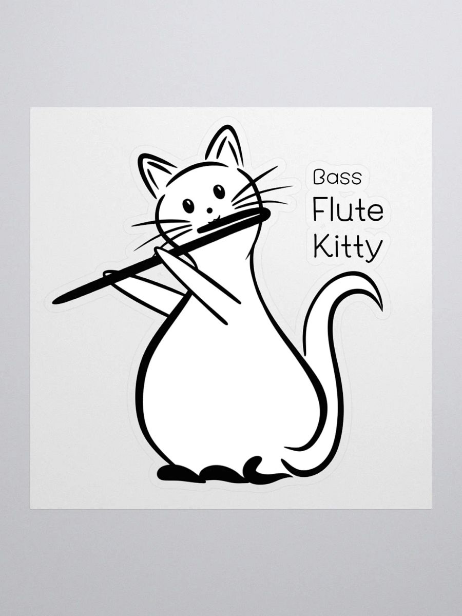 Whimsical Kiss Cut Bass Flute Kitty Sticker product image (1)