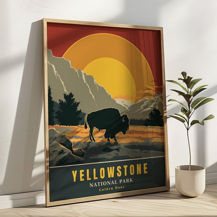 Yellowstone National Park Retro Travel Poster product image (17)