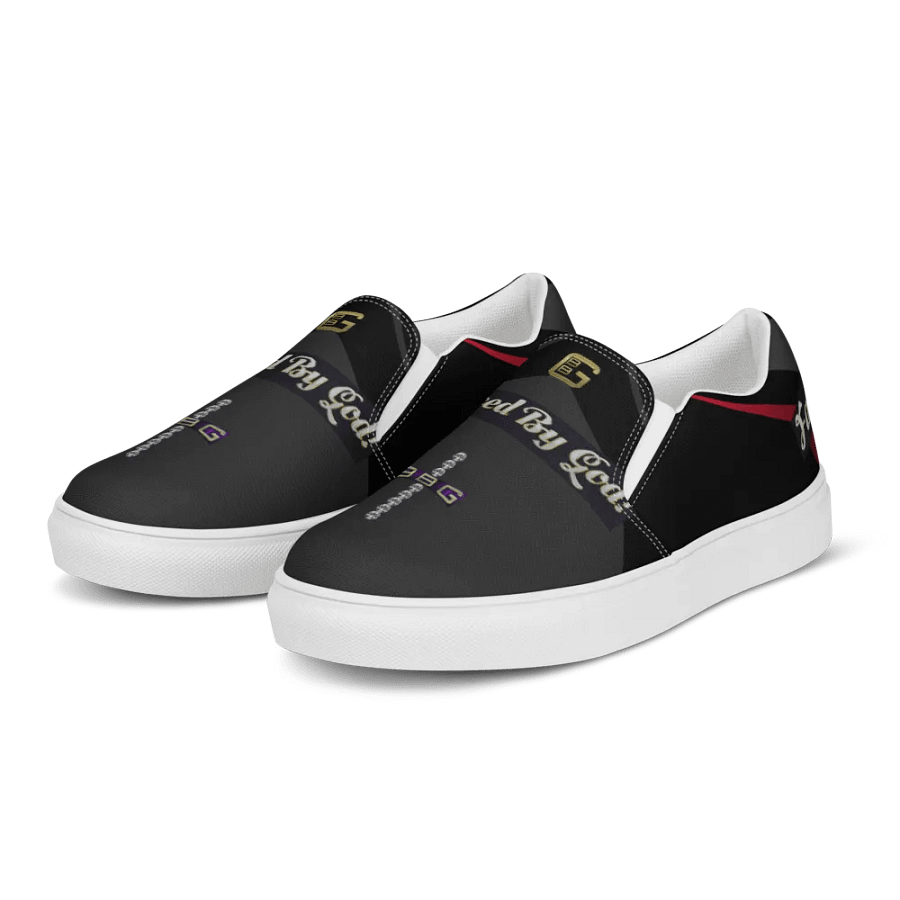 BBG Diamond Cross Black with Red Stripe Men's Slip Ons product image (3)