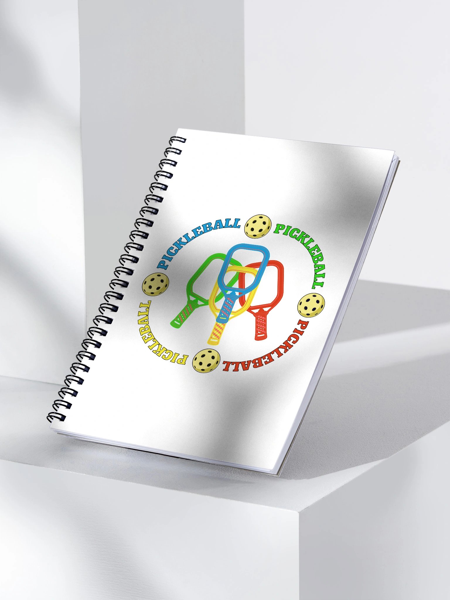 Pickleball Four Circle Colors Paddles Spiral Notebook product image (3)