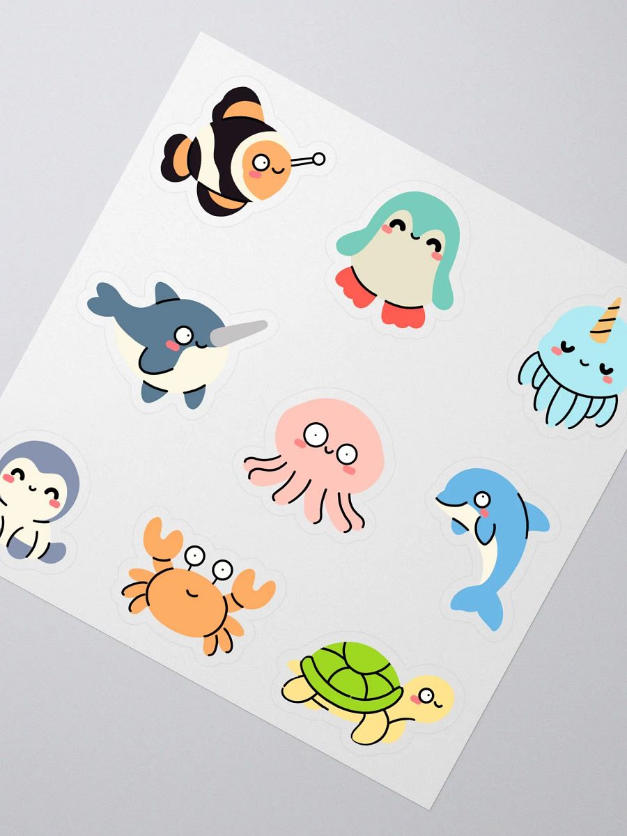 Kiss-Cut Ocean Animal Stickers Sheet – Cute Sea Creatures and Under the Sea Stickers for Crafting product image (3)