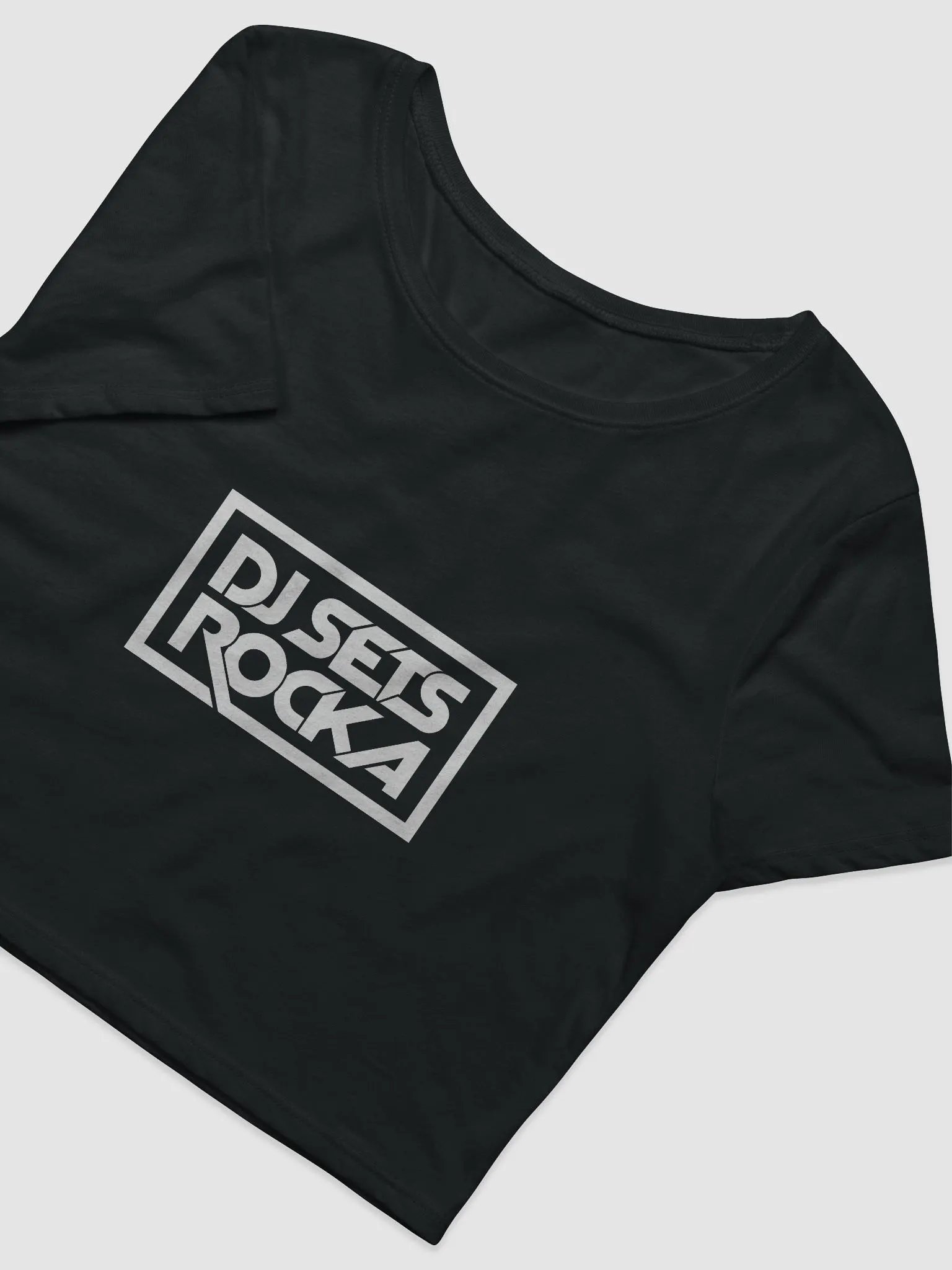 DJ SETSROCKA - Women's Crop Baby Tee - Black product image (3)