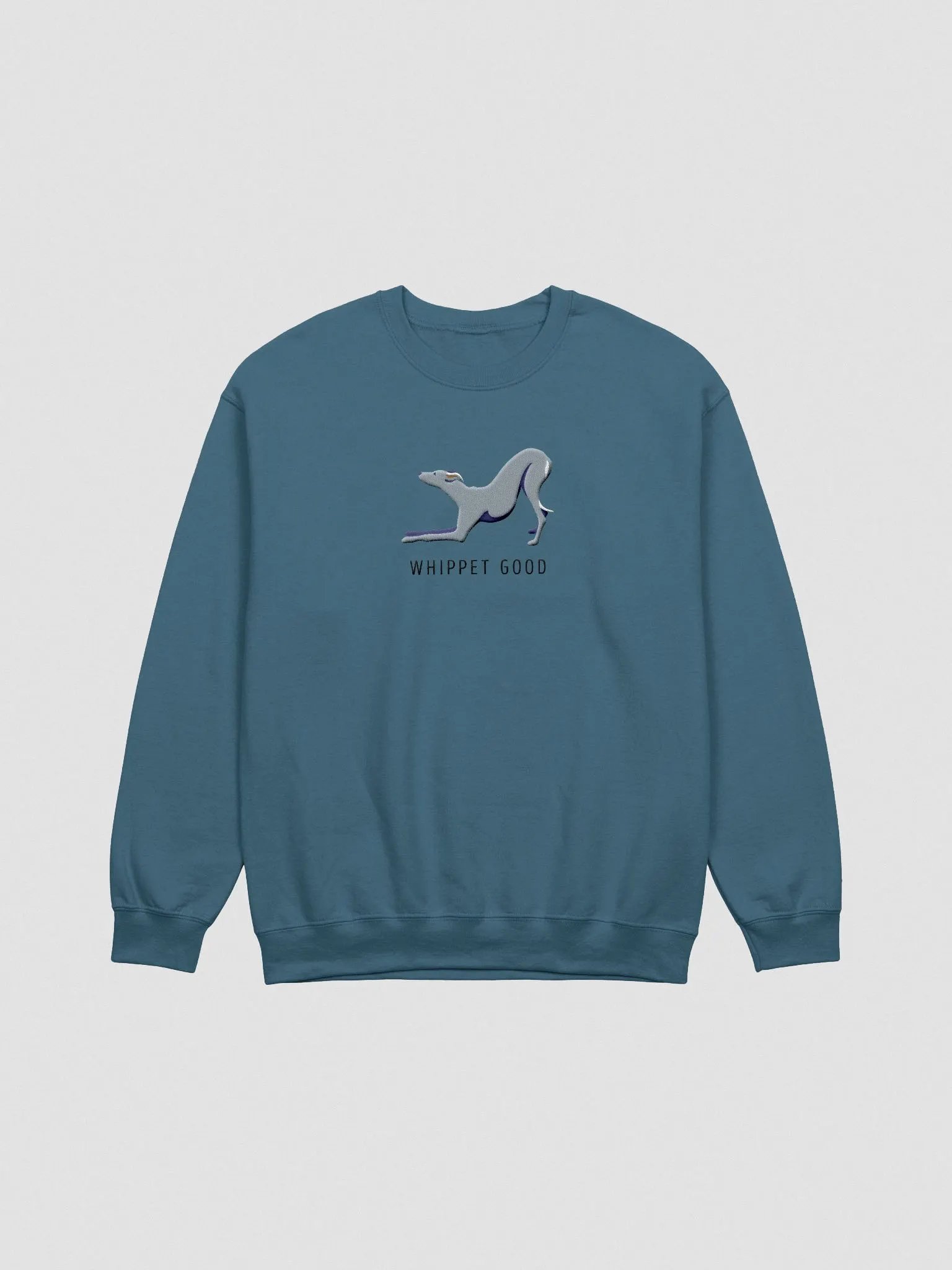 Whippet Good Sweatshirt (Embroidered) of a Whippet(Blue) product image (4)