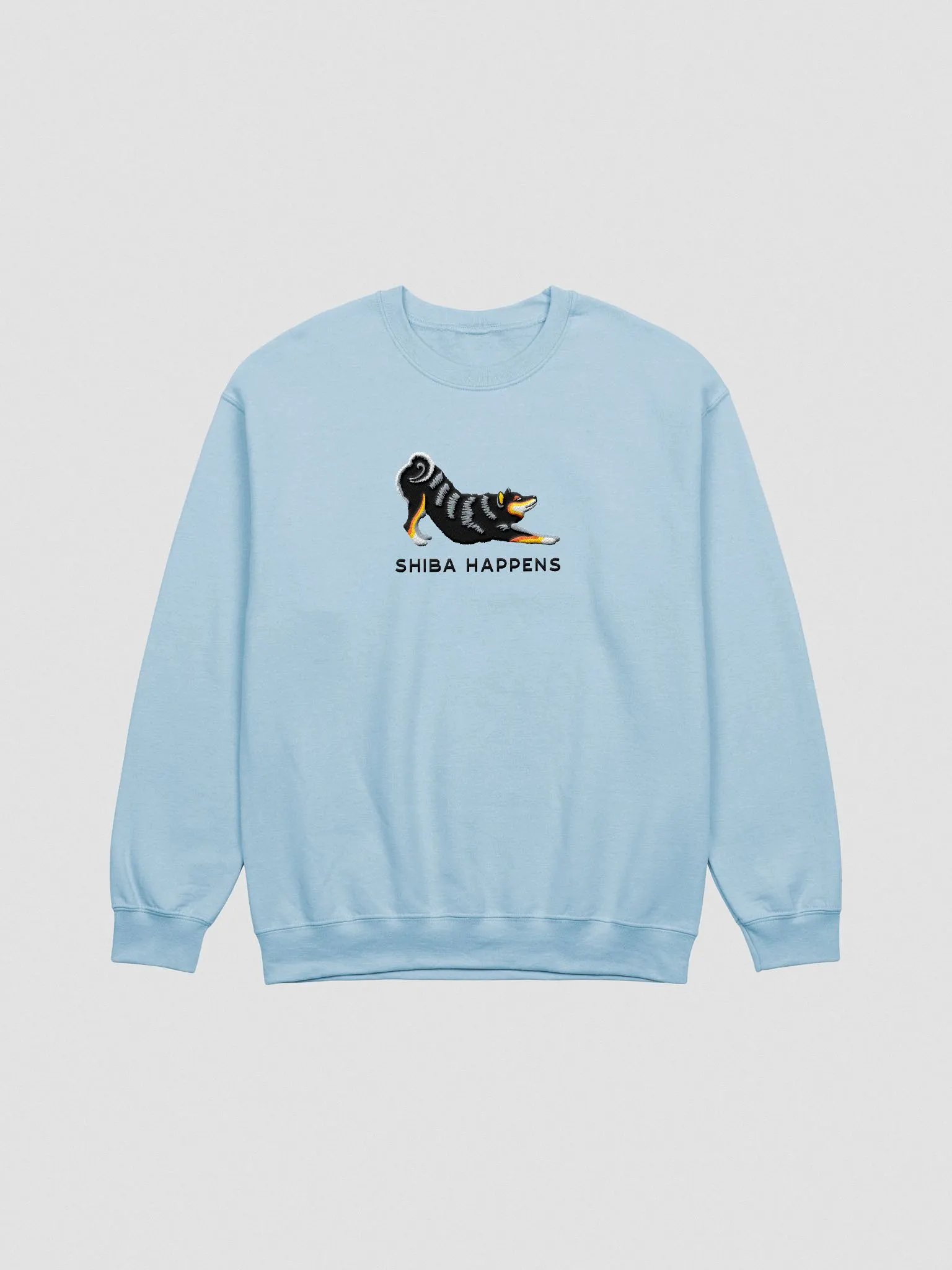 Shiba Happens Sweatshirt (Embroidered) of a Shiba Inu(Tricolor) product image (4)