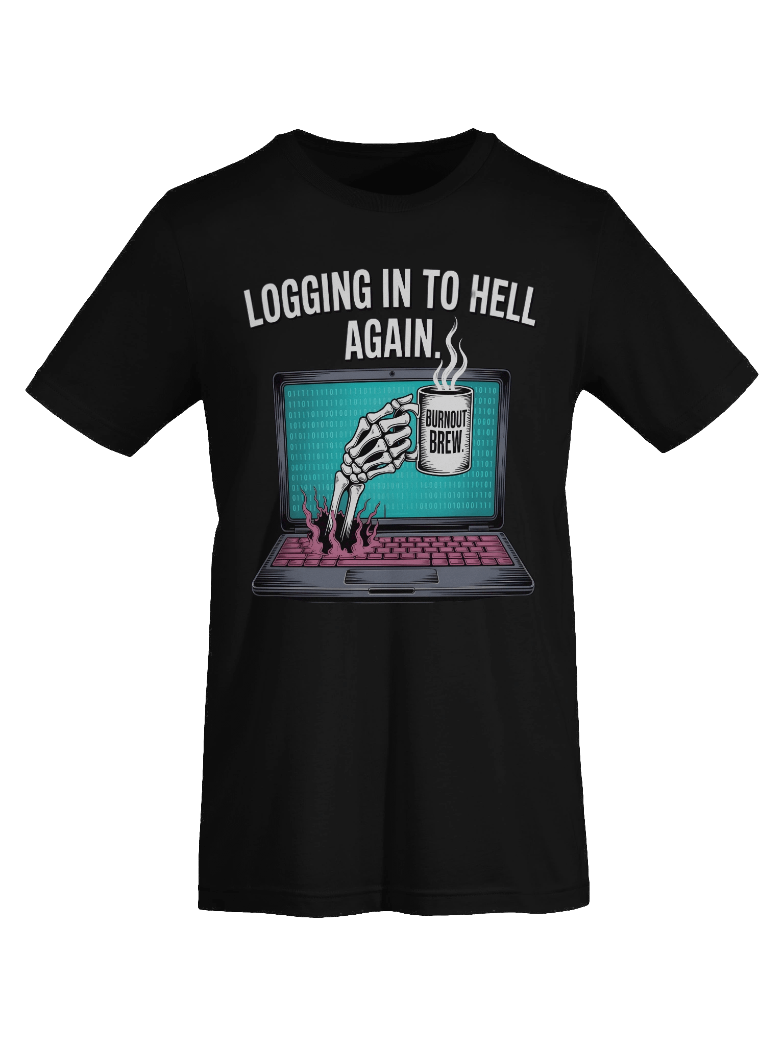 Burnout Brew Skeleton Laptop T-Shirt product image (7)