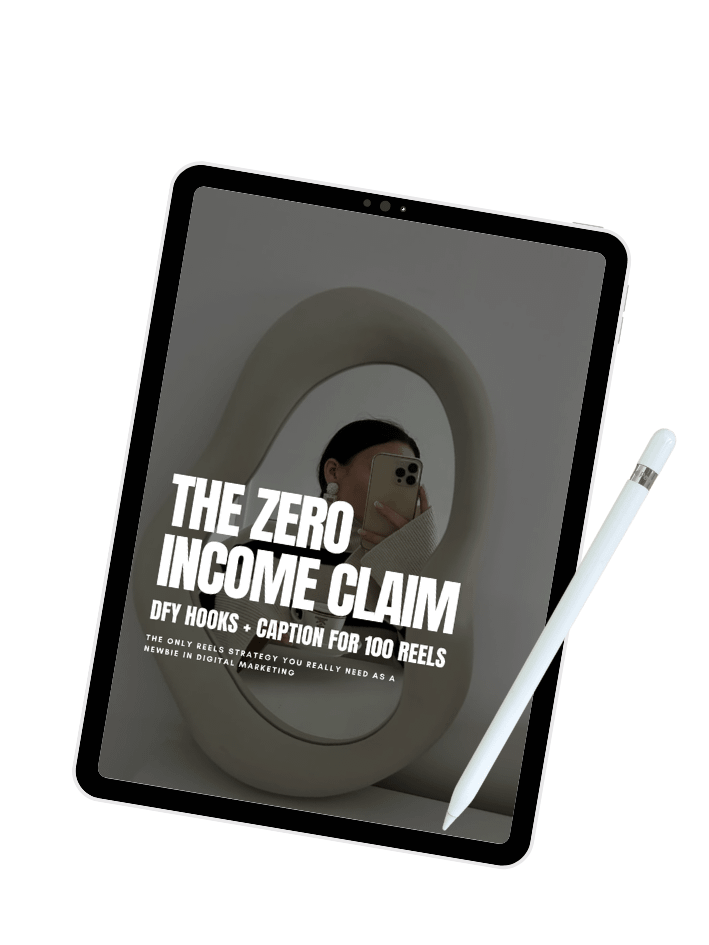 THE ZERO INCOME CLAIM: DFY HOOKS + CAPTIONS FOR 100 REELS product image (1)