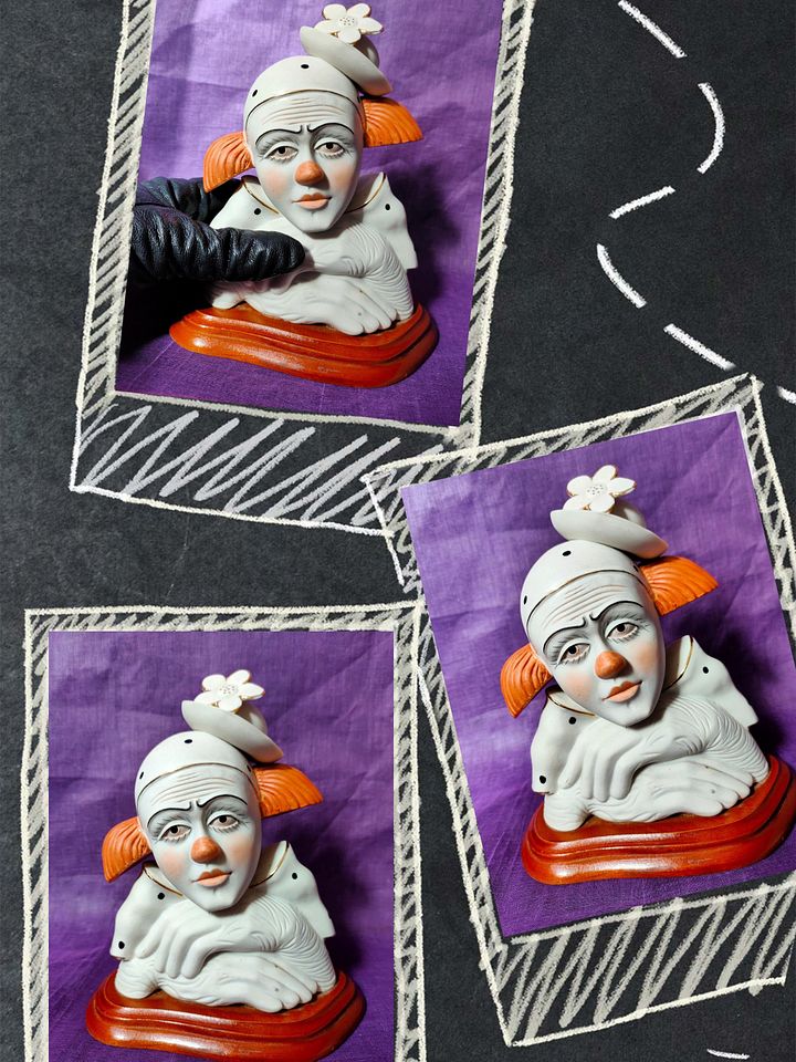 Busto de Palhaço Triste em Porcelana Fina - Peça Vintage Rara para Colecionadores e Decoração Única! product image (2)