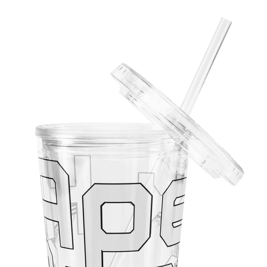 Double Wall Clear Plastic Tumbler (16 oz) - White HApex Gear White Logo product image (7)