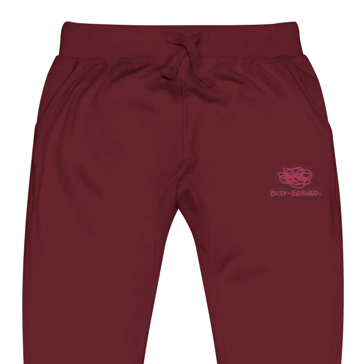 BUSY-BRAINED (rose design) embroidered fleece joggers product image (1)
