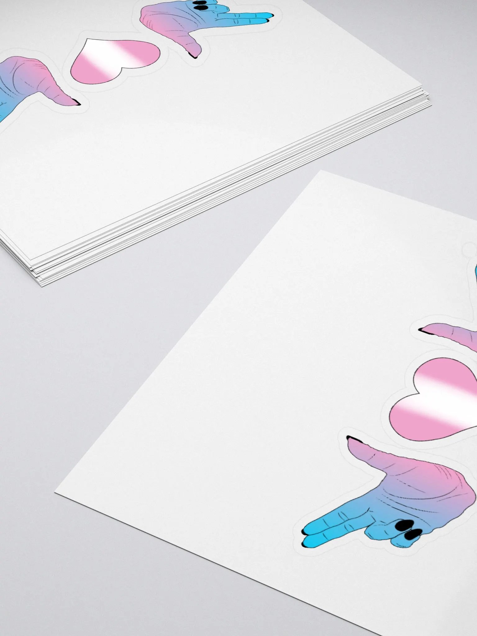 Finger Guns (trans flag) Sticker product image (13)