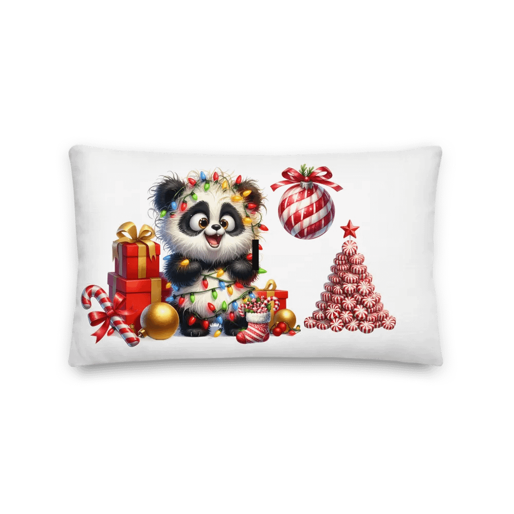 Christmas Pillow - Festive Baby Panda product image (1)