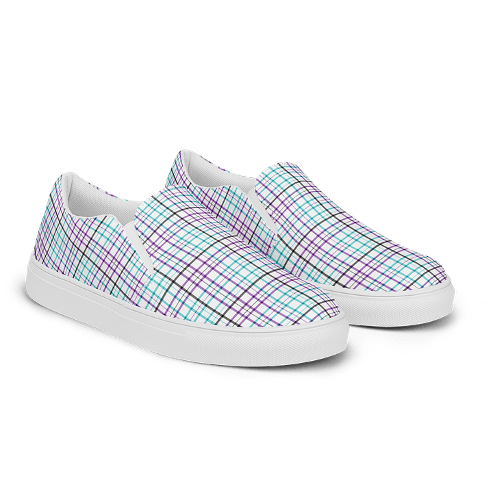 White Plaid Women's Slip-On Shoes product image (2)