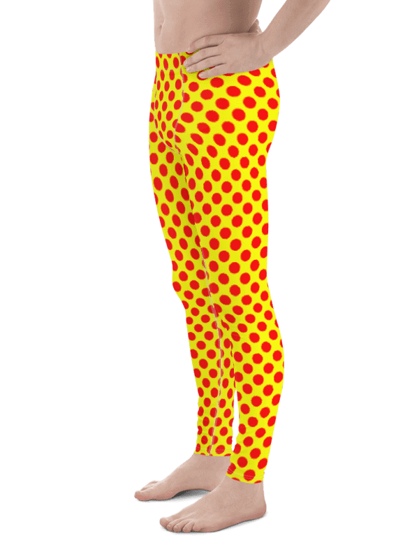 Red Polka Dots on Yellow Men's Leggings product image (3)